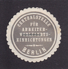 Berlin Siegelmarke / Verschlussmarke / Centralstelle für Arbeiter-Wohlfahrts-... -