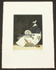 Düren/Rheinland Leopold Peer (geb. 1941) surrealistische Komposition, Schneckenstein / Radierung -