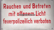Drittes Reich Emailleschild / Tankstelle / Werkstatt / Garage / Rauchen und Betreten.... -