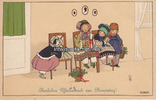 Deutsches Reich Ansichtskarte / Postkarte / Künstlerkarte / P.Ebner / Glückwunsch zum Namenstag! -