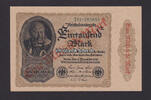 Deutsches Reich 1 Milliarde Mark Reichsbanknote / Überdruckprovisorium auf dem nicht ausgegebenen 1000-Mark... -