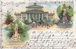 Berlin Ansichtskarte / Postkarte / Litho / Gruss aus Berlin / Goethe Denkmal / Kgl. ... -