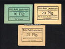 Lauterbach / Schlesien / Grafschaft Glatz 10 Pf, 20 Pf, 25 Pf 50 Pf Fritz Pohl / Mühle und Bäckerei -