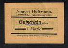 Lamsdorf / Oberschlesien / Lambinowice / Polen 1 Mark August Hoffmann Truppenübungsplatz / Specerei-Handlung -