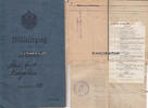 Borna / Sachsen Militärpaß des Soldaten Krägelin / Ers. Ball. Res. Inf. Regt. 107 1. Rekruten-.. -