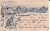 Pilatus /Schweiz 1897 Ansichtskarte / Postkarte / Litho / Gruss vom Pilatus / Hotel Pilatuskulm mit .. 3