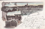 Mölln / Lauenburg 1897 Ansichtskarte / Postkarte / Litho / Gruß aus Mölln i. Lbg. / Schmalsee... 2-3