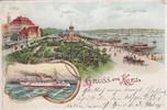 Kiel Ansichtskarte / Postkarte / Litho / Gruss aus Kiel / Schloss / Seegarten... -