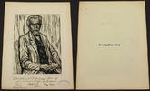 Ahlen / Kreuth Holzschnitt August Bebel von Alfred Kitzig, handsigniert -