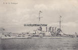 Deutsches Reich Ansichtskarte / Postkarte / Feldpost / S. M. S. Thüringen -