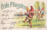 Deutsches Reich Ansichtskarte / Postkarte / Prägekarte / Frohe Pfingsten / Zwerge beim Tanz -