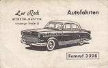 Neheim-Hüsten Einseitig bedrucktes Reklameblatt / Autofahrten / Opel Kapitän / Leo Rock... -