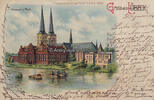 1901 Ansichtskarte / Postkarte / Litho / Halt gegen das Licht / Gruss aus Lübeck / .. 2-3