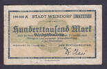 Wiesdorf / Rheinland 100 Tausend Mark Stadt -