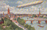 Deutsches Reich / Frankfurt O.J. Ansichtskarte / Postkarte / Künstlerkarte / Zeppelin über Frankfurt 2