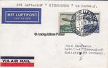 Drittes Reich / Nordamerika - Europa Zeppelinpost / Mit Luftschiff Hindenburg to Germany. / Mit Bordpoststempel -