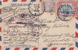 Amerika / Deutsches Reich Schmuckkarte / LZ 127 (Graf Zeppelin) / Rückfahrt Amerikafahrt 1928 -