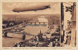 Frankfurt a. Main / Sachsenhausen Ansichtskarte / Postkarte / Zeppelin / Domblick auf Main und Sachsenhausen... -
