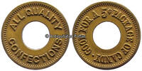 USA 5 cent O.J. Token / Marke / Wertmarke / All Quality Confections / Good For A 5 c Package... VF