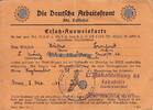  1939 Drittes Reich / Bonn Ersatz = Ausweiskarte / Die Deutsche Arbeitsfront / Abt. Luftfahrt 3