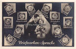 Drittes Reich O.J. Ansichtskarte / Postkarte / Briefmarken - Sprache 2