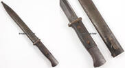 Drittes Reich O.J. Bajonett / Seitengewehr 84 / 98 / III. Modell, mit Holz - Griffschalen 2-3