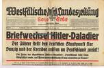 Drittes Reich / Westfalen 28.8.1939 Westfälische Landeszeitung Rote Erde / Amtliches Blatt der NSDAP 2-3