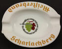 Deutsches Reich O.J. Porzellan-Aschenbecher / Scharlachberg Meisterbrand / Ein Weinbrand der hält, .. 2-3
