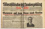 Drittes Reich / Westfalen Westfälische Landeszeitung Rote Erde / Amtliches Blatt der NSDAP -