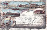Varel(2930) Lithographie/Gruss vom Vareler Hafen -