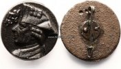 Drittes Reich WHW/Eisenabzeichen/Friedrich d.Große/Mattgeschwärzt,rauher Grund,Rs.bronzefarben -
