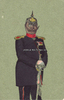 Deutsches Reich Handkolorierte Karikaturkarte/Offizier mit Pickelhaube und Uniform -