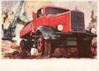 Bundesrepublik Künstler-Werbekarte Signiert/Mercedes-Benz Lastkraftwagen/Typ L 5000  1949 2