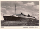 Deutsches Reich Ansichtskarte / Bremen / Norddeutscher Lloyddampfer <i>Bremen</i> -