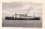Deutsches Reich Ansichtskarte / Norddeutscher Lloyd Bremen/Passagier- & Frachtdampfer <i>Coburg</i> -