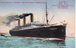 Deutsches Reich 1914 Ansichtskarte / Riesendampfer Imperator während seiner Probefahrten 2