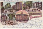 1906 Litho/Gruss aus Neumünster/Louisenstrasse/Grossflecken mit Denkmal/Gymnasium/... 2