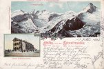 Schmitten/Österreich 1900 Litho/Gruss von der Schmittenhöhe/1968 Meter/Grossglockner./Hotel Schmittenhöhe. 2-3
