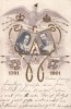 Preussen 1901 Prägekarte mit aufgeklebten Bildern./Zur Erinnerung an das 200 jährige... 2-3