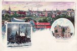 Bochum Litho/Gruss aus Bochum./Panorama./Haus Rechen./Oberrealschule.  O.J. 2