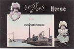 Herne / Westfalen 1907 Ansichtskarte / Postkarte / Gruss aus Herne/Hafen. 2-3