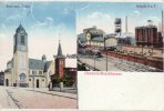 Hamborn-Bruckhausen/Duisburg 1921 Ansichtskarte/Postkarte/Hamborn-Bruckhausen/Neue kath. Kirche/Schacht 3 u. 7