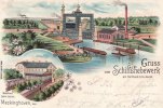 Meckinghoven/Datteln 1899 Litho/Gruss vom Schiffshebewerk am Dortmund-Ems-Kanal./Meckinghoven, den/... 2