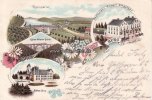 Burg/Solingen Litho/Gruss aus Burg a/d. Wupper./Thalsperre/Kaiser Wilhelm-Brücke/Schloss...  1898 2-3
