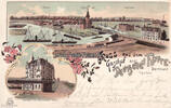 1898 Litho/Gruss aus dem Gasthof zur Deutschen Flotte. Dortmund / Mühle. / Hafenamt. / . . . 2