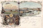 Litho/Gruss vom XV. Bundestag d. D.R.B./Dortmund 1898/Union./Hafen./Bergwerk... 2-3