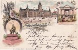 Dortmund Litho/Gruss aus Dortmund./Oberpostdirectionsgebäude./Kaiser Wilhelm-Denkmal... -