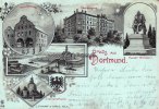1899 Litho/Gruss aus Dortmund./Kaiser Wilhelm I./Oberbergamt./Altes Rathhaus./... 3