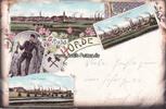 Dortmund/Hörde 1900 Litho/Gruss aus Hörde/Hörder Eisenwerk. / Totalansicht / Hermannshütte 3