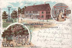 Dortmund/Brünninghausen Litho/Gruss aus dem Gartenrestaurant zum Adler Brünninghausen / Garten / Krieger. . .  1898 3